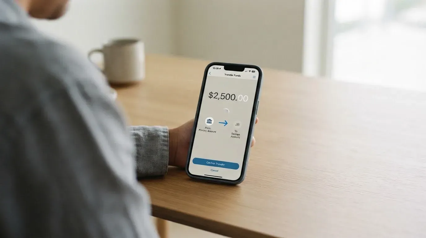 A phone showing a stablecoin transfer screen