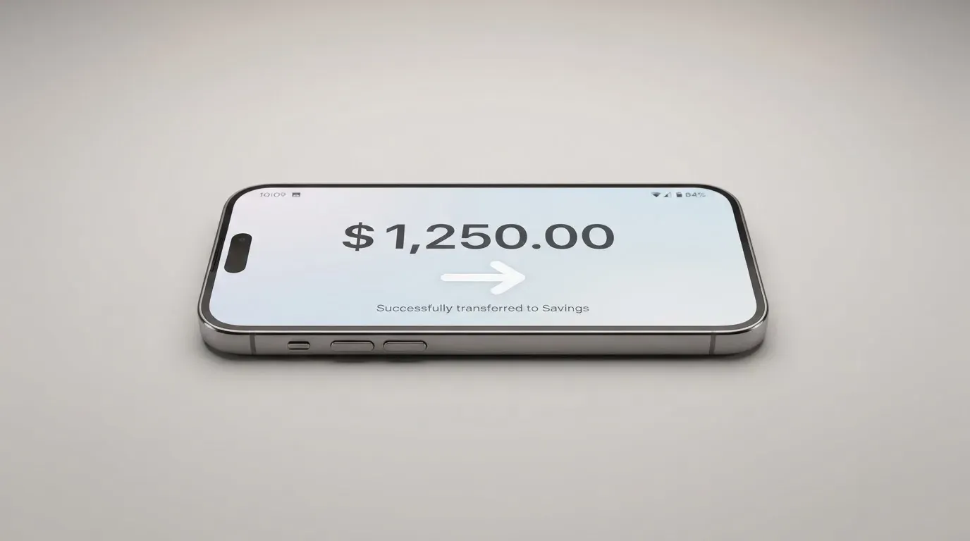 A phone showing a stablecoin transfer screen
