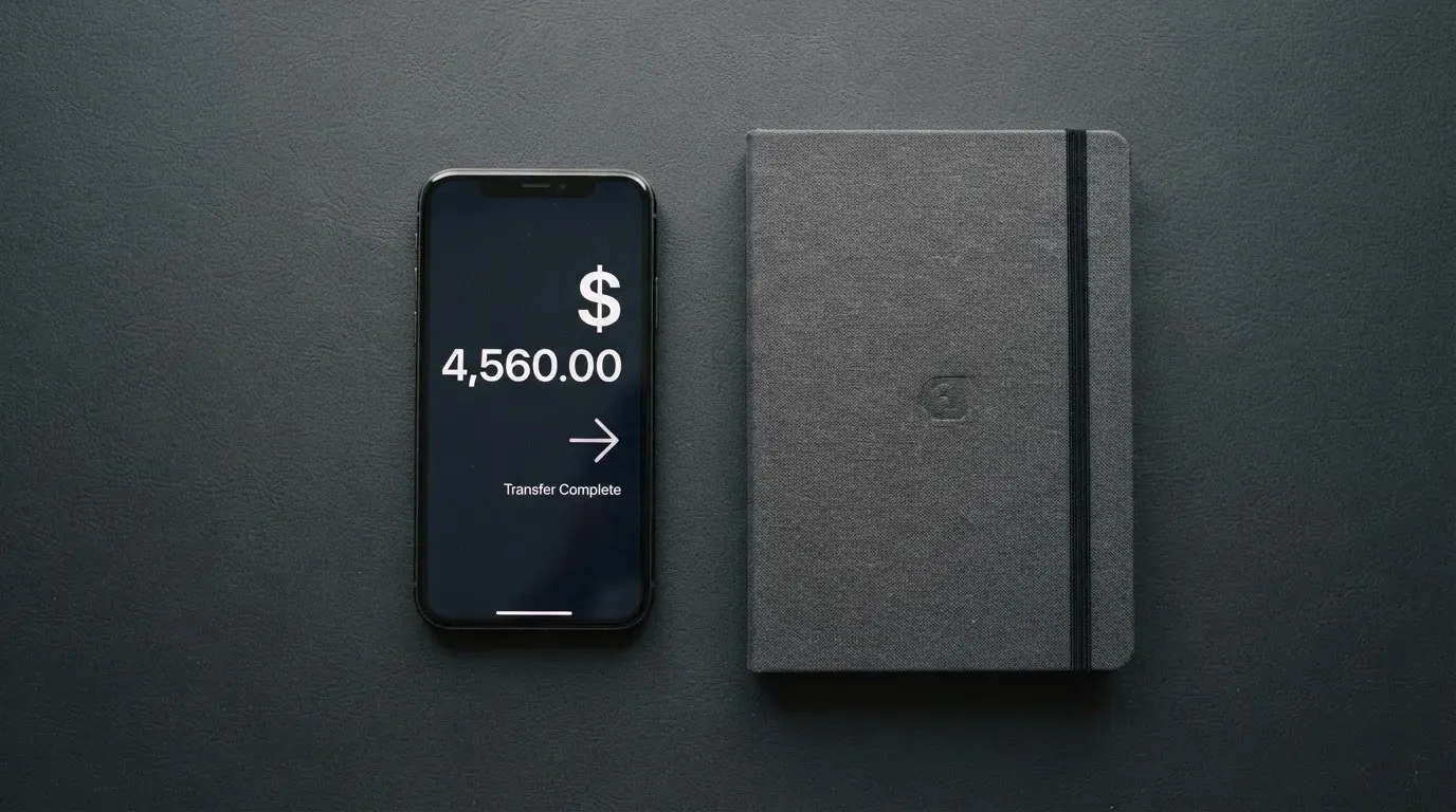 A phone showing a stablecoin transfer screen