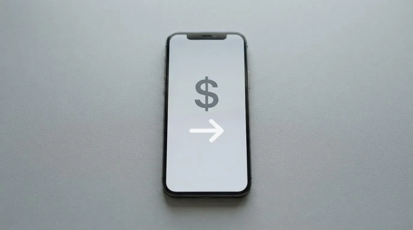 A phone showing a stablecoin transfer screen
