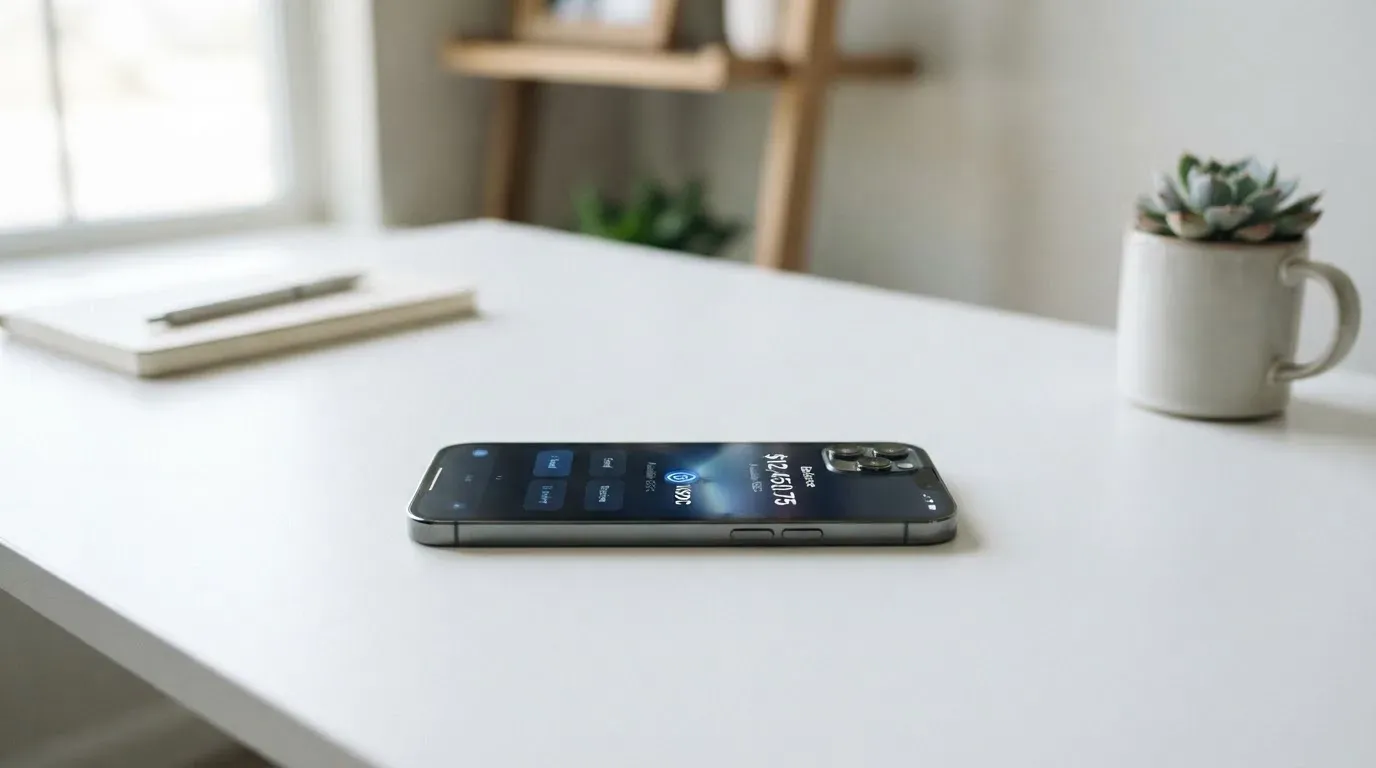 A phone showing a stablecoin transfer screen