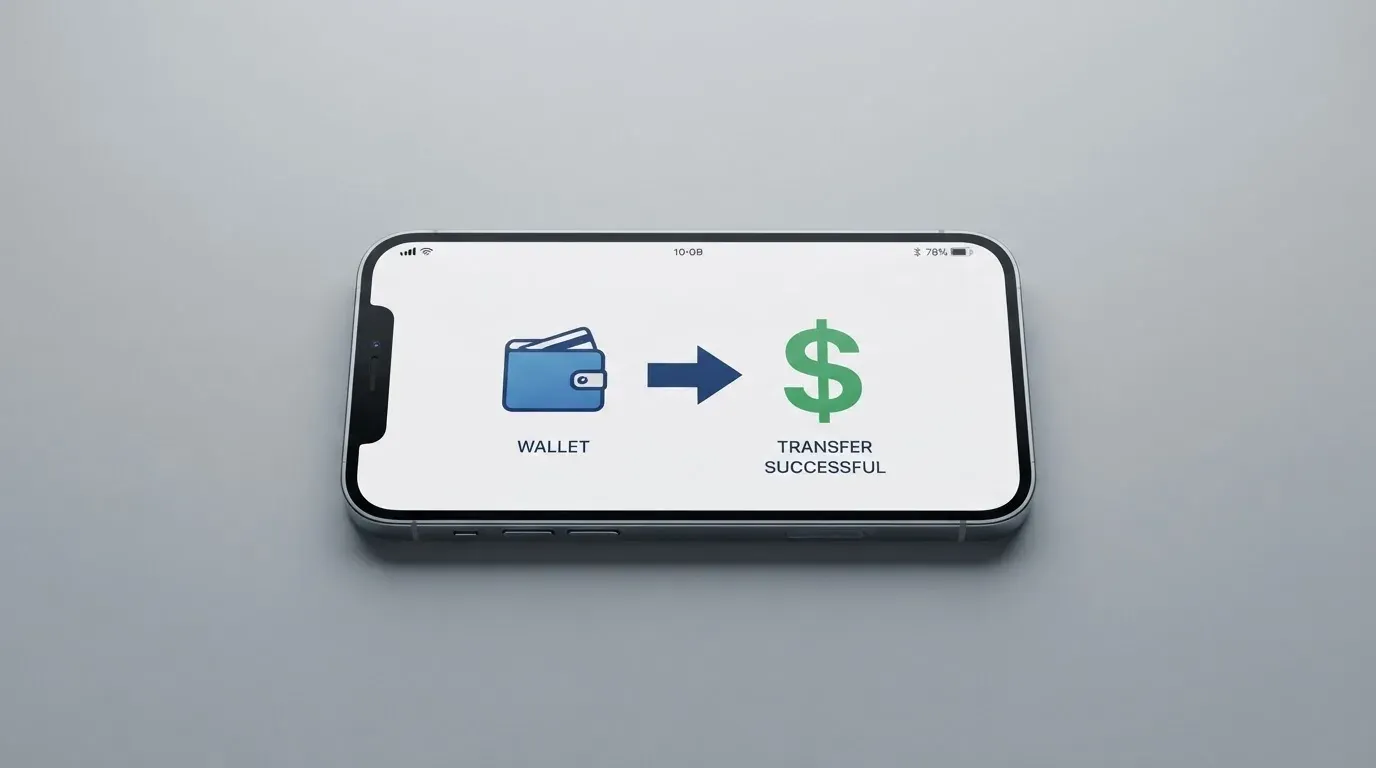 A phone showing a stablecoin transfer screen