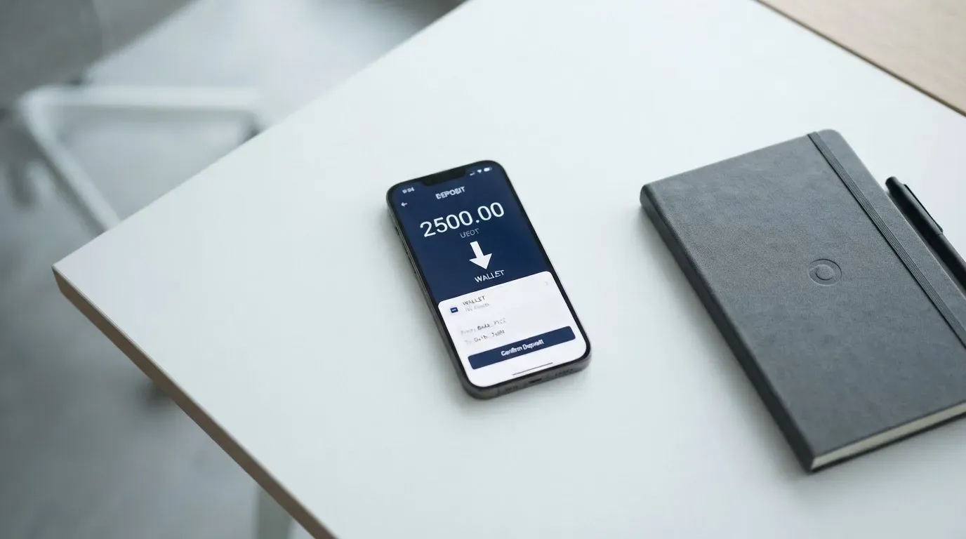 A phone showing a stablecoin transfer screen