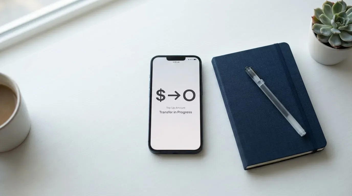 A phone showing a stablecoin transfer screen
